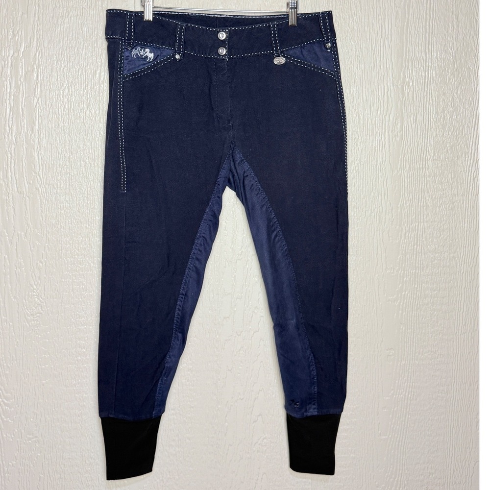 Blakely Full Seat Breeches Navy Blue Equestrian Riding Pants Women Size 34